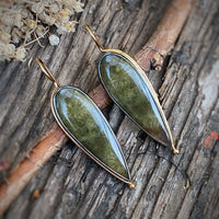 Fossilized Green Coral Earrings